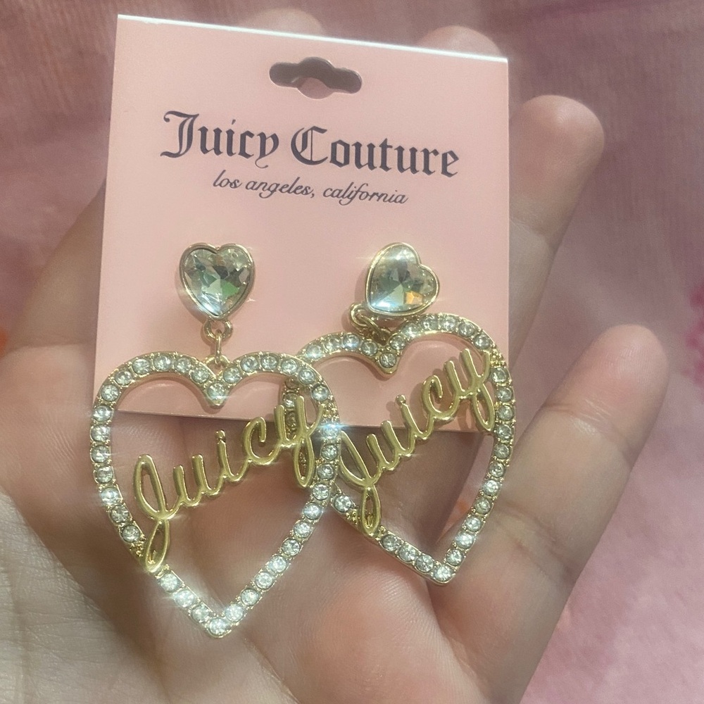 Juicy Couture Gold and Silver Heart Earrings NWT